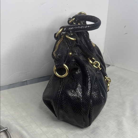Brahmin Elisa Black Python Hobo in Black - Picture 3 of 10